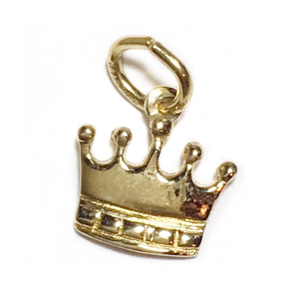 Vintage Royal Coronation Crown Charm Gold Plate SS